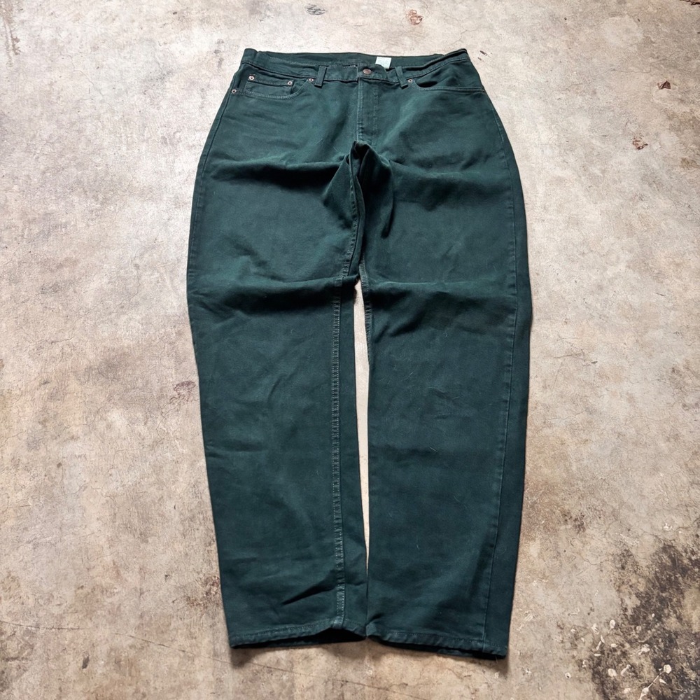 Vintage 90s Levi's 550 Green Jeans 38x34 USA Relaxed Fit Tapered